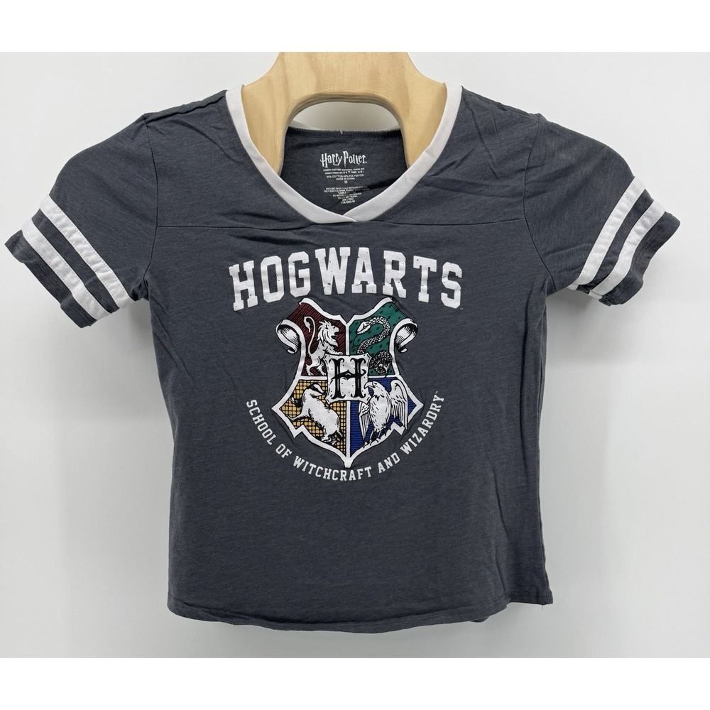 Harry Potter Hogwarts Women's Shirt Gray Short Sleeve Size Medium